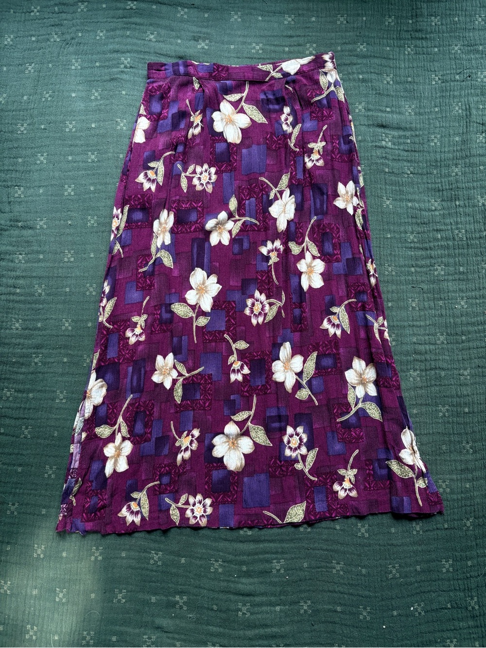 Jaclyn Smith Plum Floral Maxi Skirt